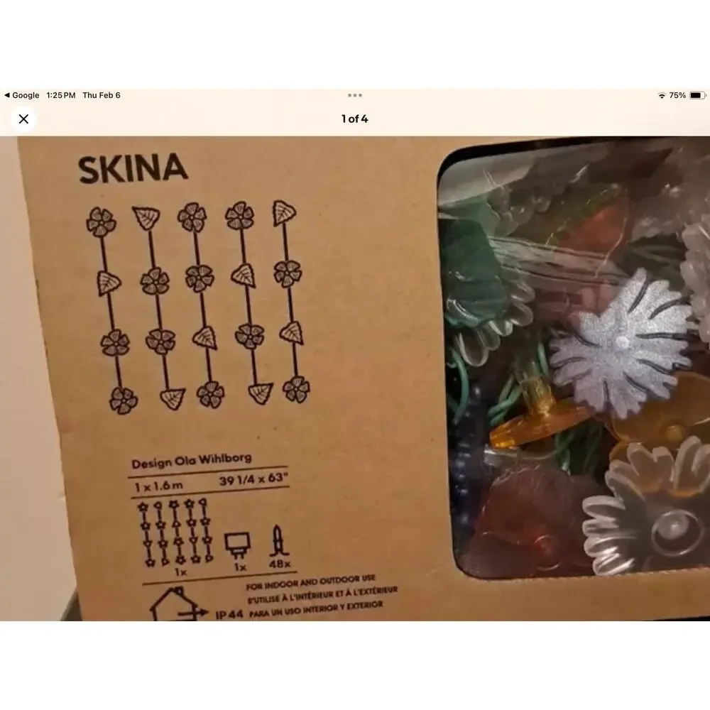 IKEA SKINA Design Ola Wihiborg Lights flowers leaves blue red green jungle 2006
